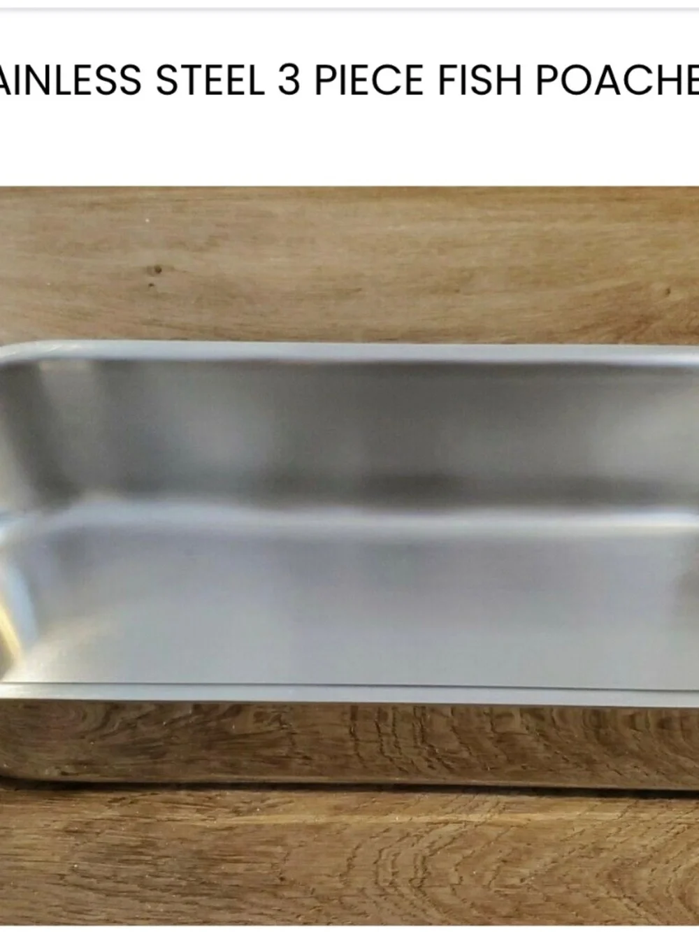 ALL CLAD TRI-PLY STAINLESS STEEL 3 PIECE FISH POACHER W/ FISH HANDLE (RARE) NEW